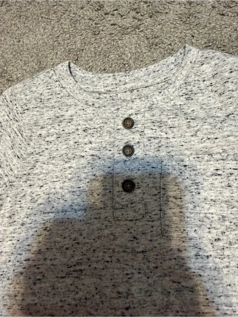 Cat & Jack Heather Gray Short-Sleeve Henley Tee